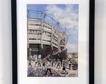 Newcastle United, St James Park Stadium, Fine Art Print, signed digital print, football fan gift