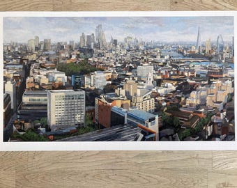 London Skyline Giclée Art Print on Watercolor Paper