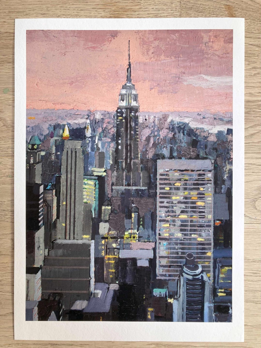New York, Empire State Building Giclee Print, Manhattan Skyline Art - Etsy