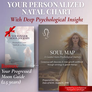 Leo Zodiac Edition – Personalized Natal Chart + Progressed Moon PDF — Deep Psychological Astrology Reading