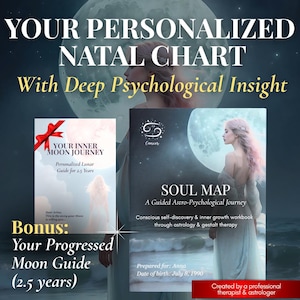 Personalized Natal Chart Reading • Deep Psychological Astrology PDF • Full Birth Chart Analysis • Cancer Aesthetic Cover