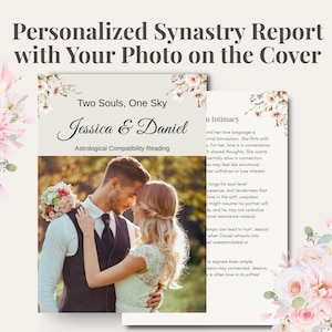 Astrological Synastry Report – Personalized Couple Reading with Your Photo on the Cover