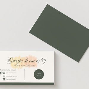 Modello Canva Biglietto da visita + Biglietto ringraziamento acquisto | Template Digitale Personalizzabile