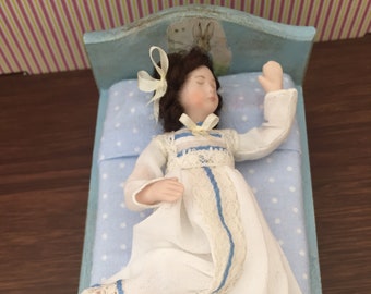REDUCED-OOAK 1/12 th scale dolls house doll-Afternoon nap