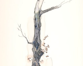 tree on location #27  // original watercolor