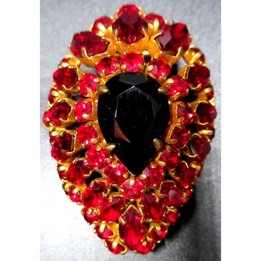 Broche Ancienne Signée Jean Pierre Roger - Strass (rhinestone), France Années 1950, Déposée