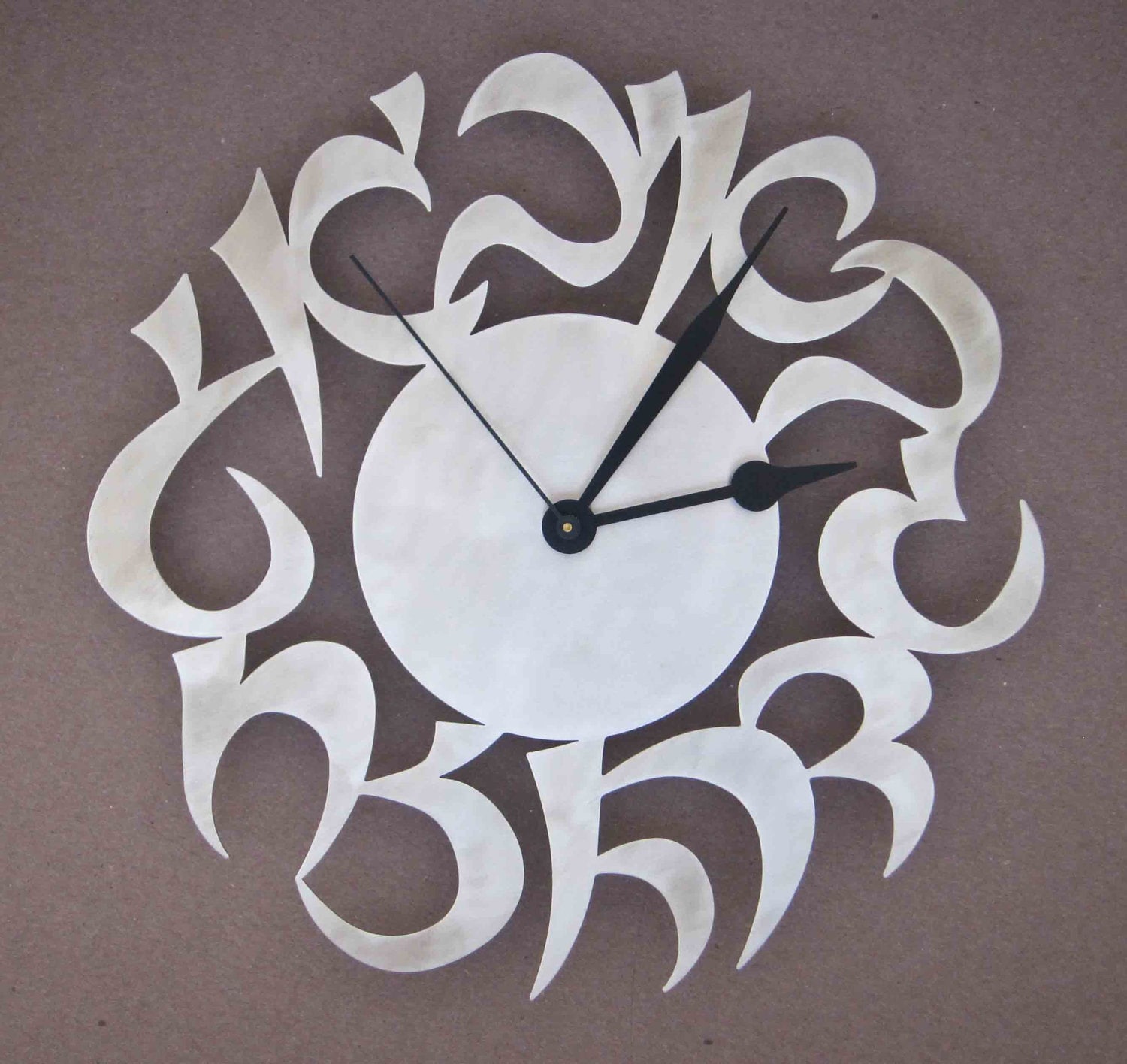 Hebrew Clock stainless steel | Etsy