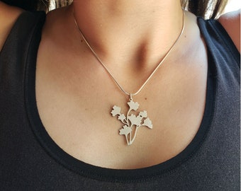 Perach Pendant, Silver Floral Pendant