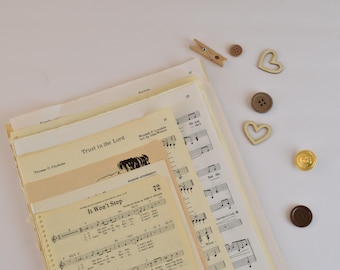 Vintage Sheet Music Bundle – Mixed Pages for Junk Journals, Scrapbooking & Collage