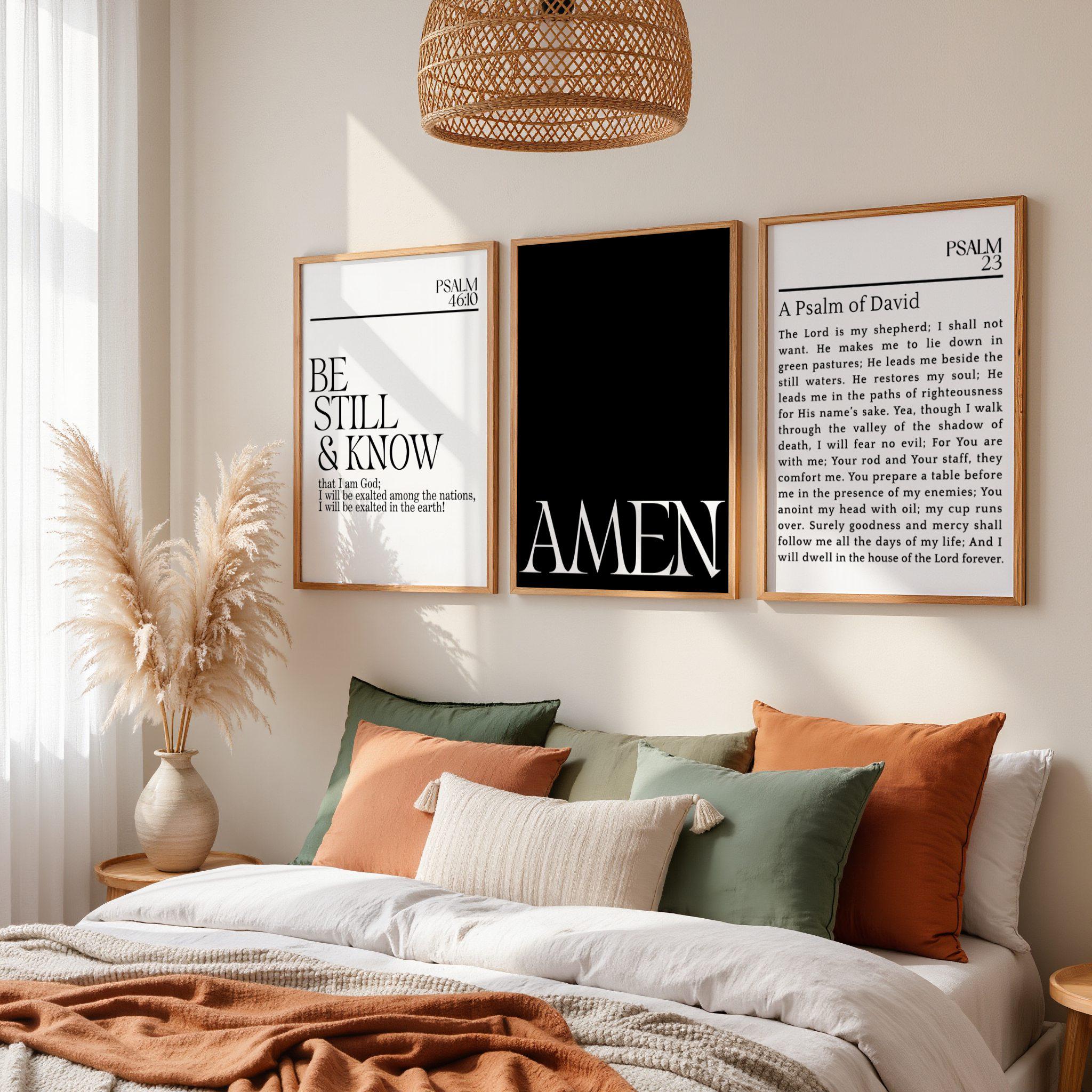 Modern Christian Set Prints, Set of 3 Faith Printable, Bible Verse Wall ...