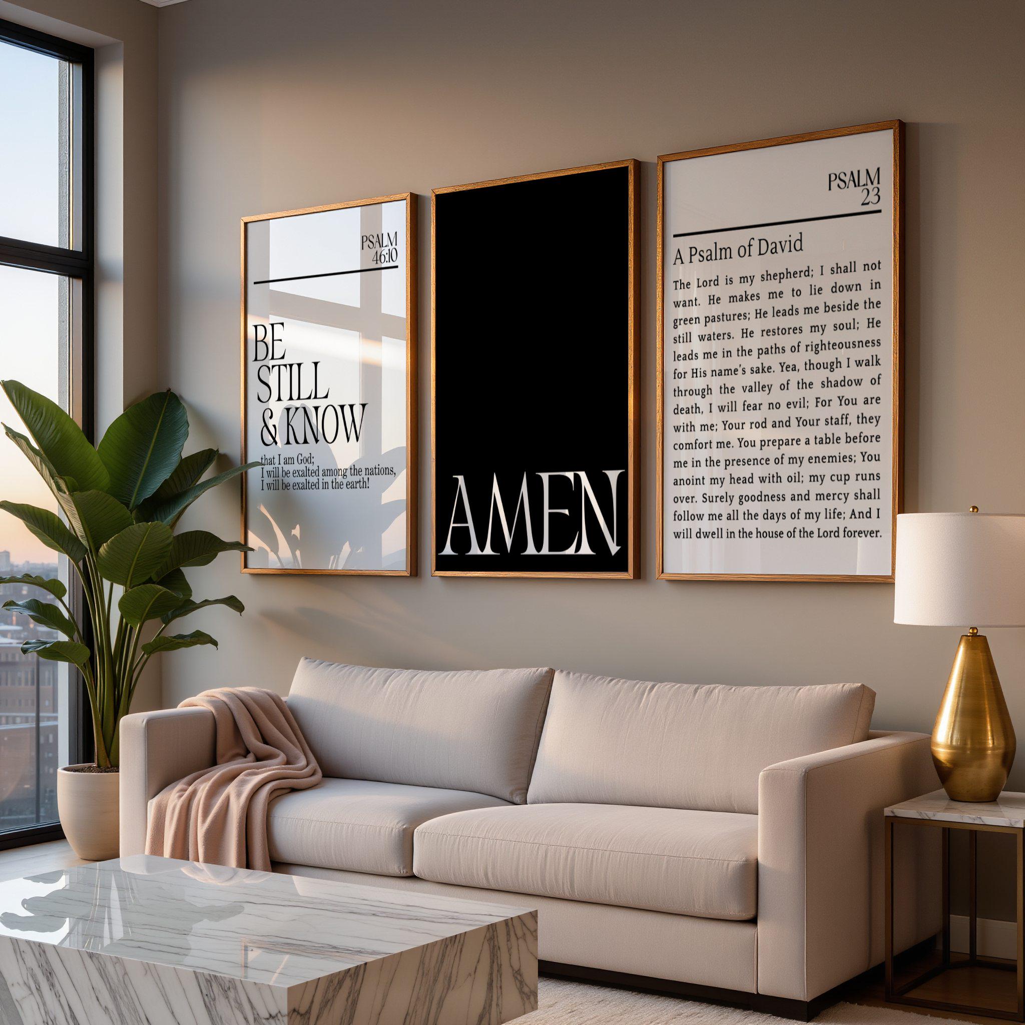 Modern Christian Set Prints, Set of 3 Faith Printable, Bible Verse Wall ...