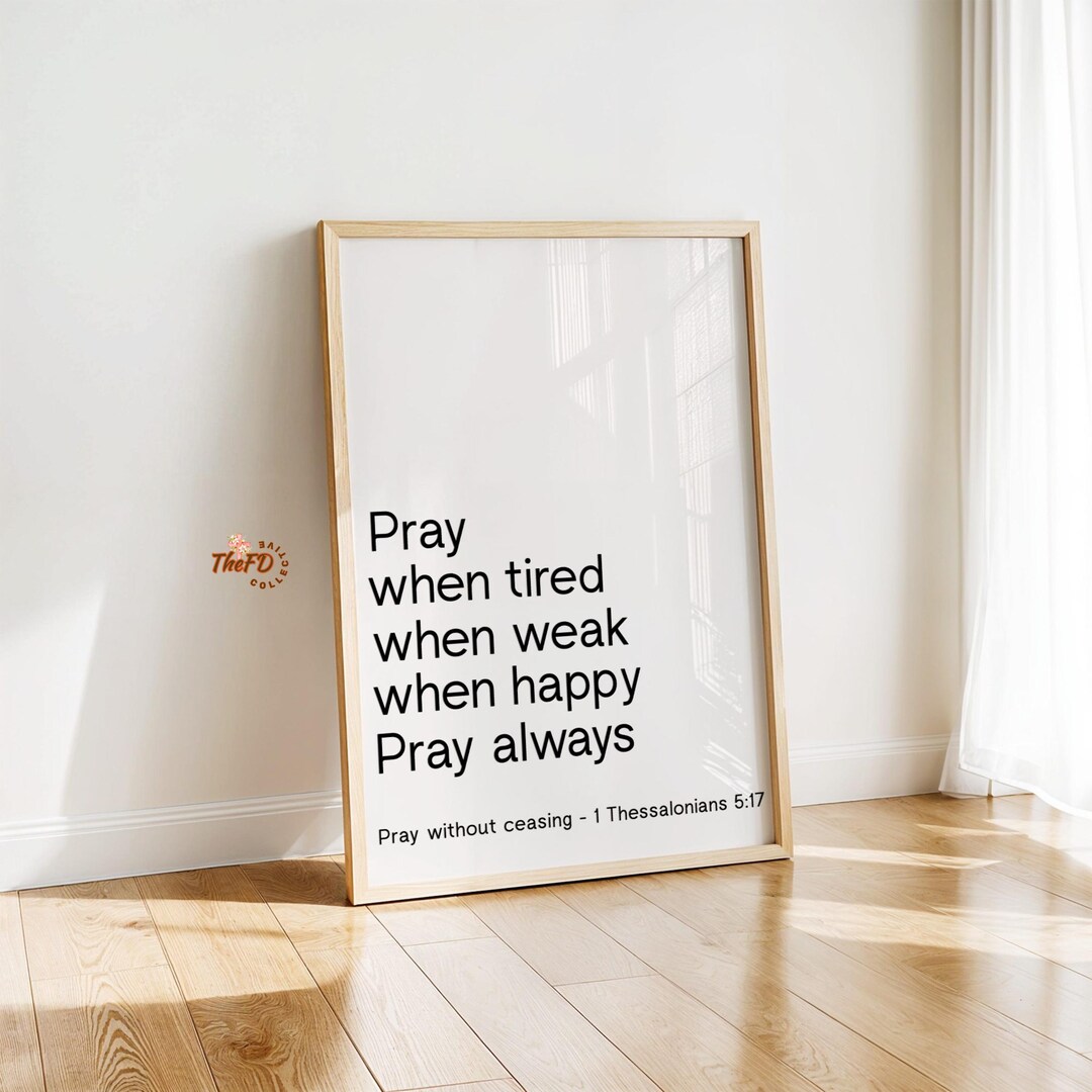 Pray Christian Print, Minimalist Scripture Wall Art, Modern Faith Decor ...