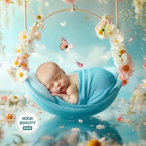 Newborn Flower Studio Digital Background, Newborn Studio Digital, Newborn Backdrop, Photoshop Composite, Creative Imagery, Spring, Gift Card