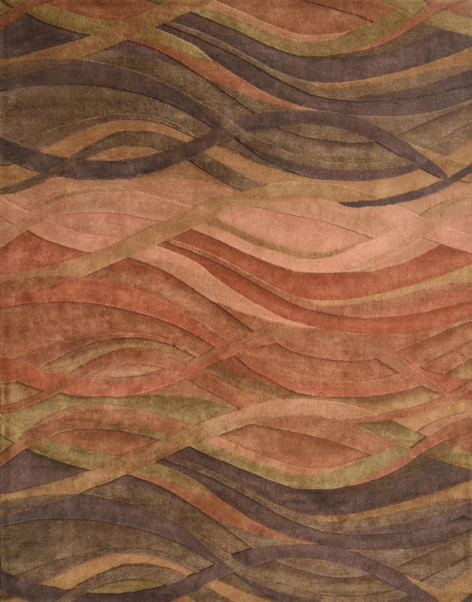 Hand-tufted Autumn Flame Abstract Rug: Modern Earth Tones | Bed Room ...