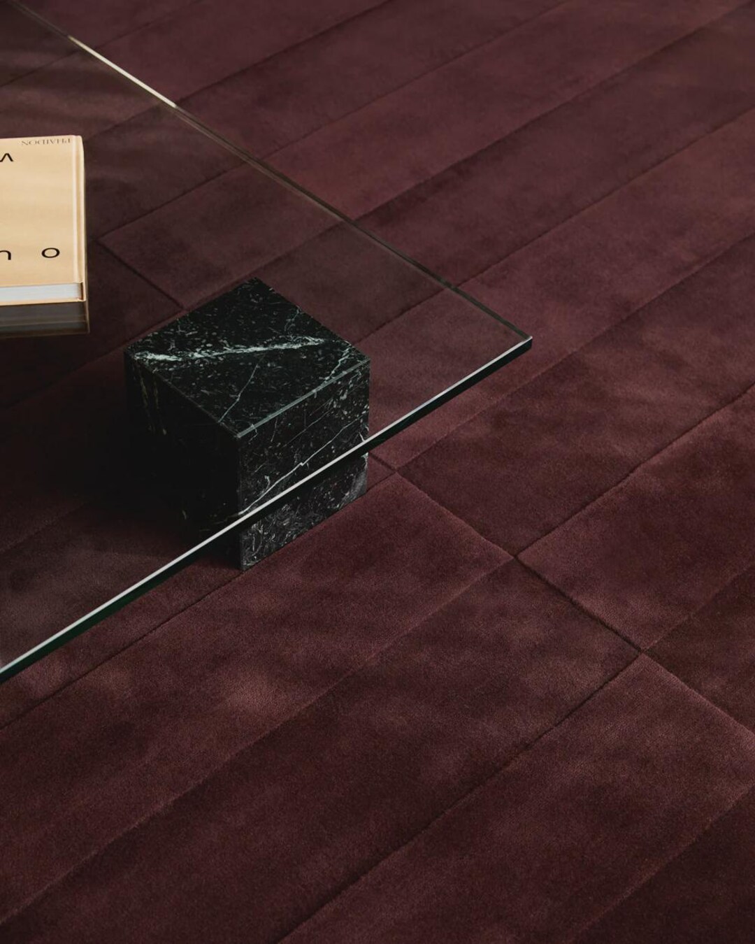 Handmade Wine Wool Rug | Modern Grid Pattern | Plush Texture | Bedroom ...