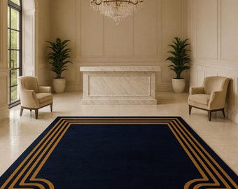 Handgetuft art-decovloerkleed – op maat gemaakt geometrisch vloertapijt voor woonkamer, slaapkamer of kantoor.
