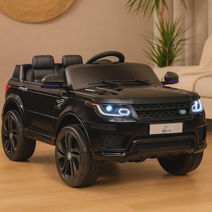 子供用電動乗用車 12V - ブラック、2モーター、リモコン付き - 3～6歳向けギフト - 110x68x52 cm