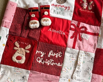 Custom Baby's First Christmas Patchwork Santa Sack from Keepsake Clothes