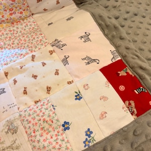 Custom Baby Clothes Memory Quilt – Handmade Keepsake Blanket for Nursery, Baby Shower Gift