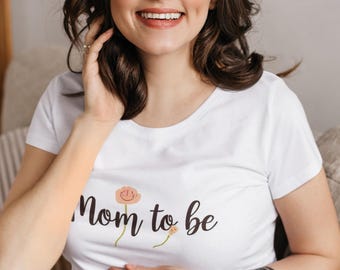 Mom to Be T-Shirt, Unisex Softstyle Pregnancy Tee