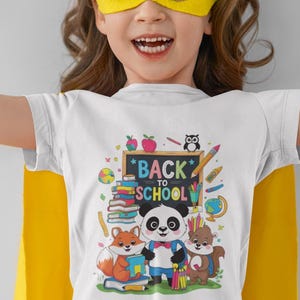 Back to School Kids Tee - Fun Animal Design, Cute Gift for Students, Birthday, School Events, Unisex Softstyle T-Shirt