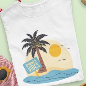 Tropical Vibes Kids Tee, Summer Shirt, Beachwear, Vacation Outfit, Chill T-Shirt, Fun Kids Clothing, Gift for Boy Girl, Summer Vibes Shirt