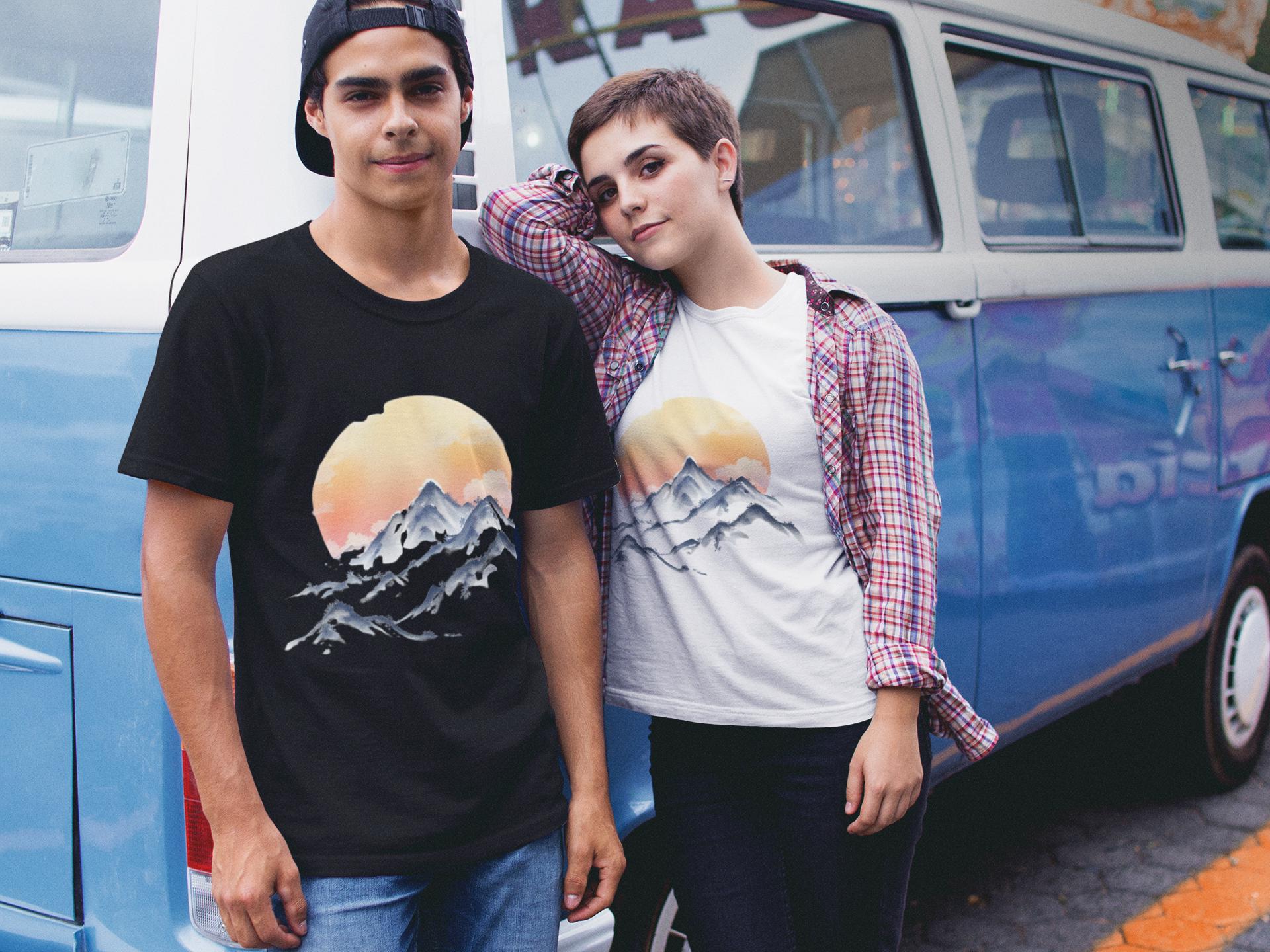トップス LGB SHIRT-G/TIPI SUN SET Mountain Sunset Graphic T-shirt, Unisex Softstyle Tee - Etsy