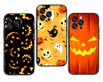 Spooky Pumpkin Face with Halloween Night Glow Trendy and Protective Case Cover Art for All iPhone & Samsung Galaxy Models