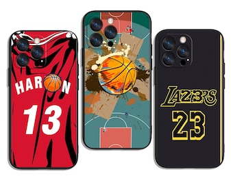 Retro Court Style with Custom Basketball Number 23 13 11 7 3 30 Trendy and Protective Case Cover Art for All iPhone & Samsung Galaxy Models