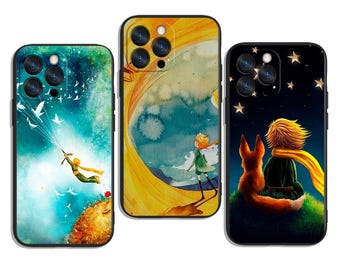 Cover protettiva alla moda con l'immagine del Piccolo Principe e della Volpe per tutti i modelli di iPhone e Samsung Galaxy.
