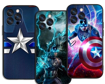 Captain America Classic Hero Look Strong Patriotic Fashion Vibes Trendy and Protective Case Cover Art for All iPhone & Samsung Galaxy Models