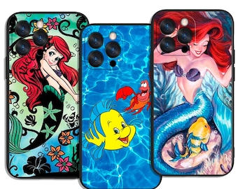 Ariel Little Mermaid Red-Haired Princess in Ocean Dream Trendy and Protective Case Cover Art for All iPhone & Samsung Galaxy Models