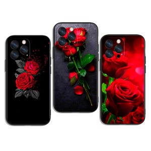 Romantic Red Rose Floral Pattern for Valentine&#39;s Mood Style Trendy and Protective Case Cover Art for All iPhone & Samsung Galaxy Models