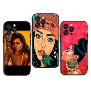 Elegant Black Queen Look mit Fashion Glow Trendy und Schutzhülle Cover Art für Alle iPhone & Samsung Galaxy Modelle