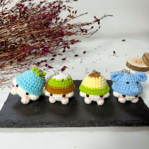 Crochet Cute Mushroom Keychain, Buy 2 Get 1, Handmade Crochet Mushroom Wearing Hat Keychain, Cute Gift, Fun Keyring Mushroom, Birthday Gift