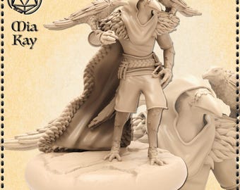 Birdfolk Raven Master miniature by M3DM