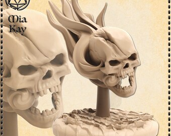 Flaming Skull miniature by M3DM