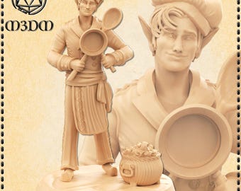 Male Elf Chef miniature by M3DM