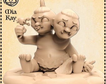 Baby Ettin miniature by M3DM
