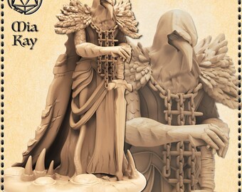 Black Death Bladesman miniature by M3DM