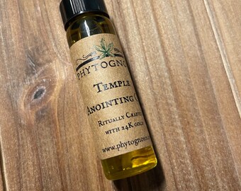 Temple Anointing Oil - Ritually made anointing oil for sanctifying your tools and space with 24k gold and frankincense