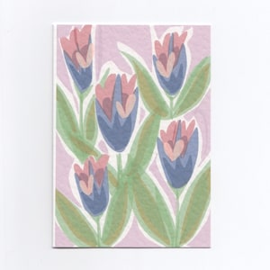 Art Nouveau Tulips Greeting Card / All Occasion Notecard