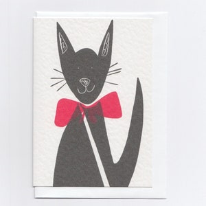 Carte porte-bonheur Chat noir