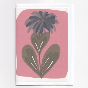 Biglietto d'auguri con crisantemo rosa / Biglietto per tutte le occasioni