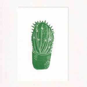 Stampa linoleografica di mini cactus - Tiny Art