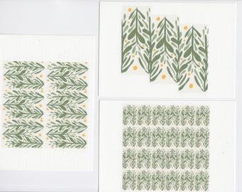 Postcard Set / Leaf Nature Inspired Mini Prints / A6 Scandinavian Modern Notecards