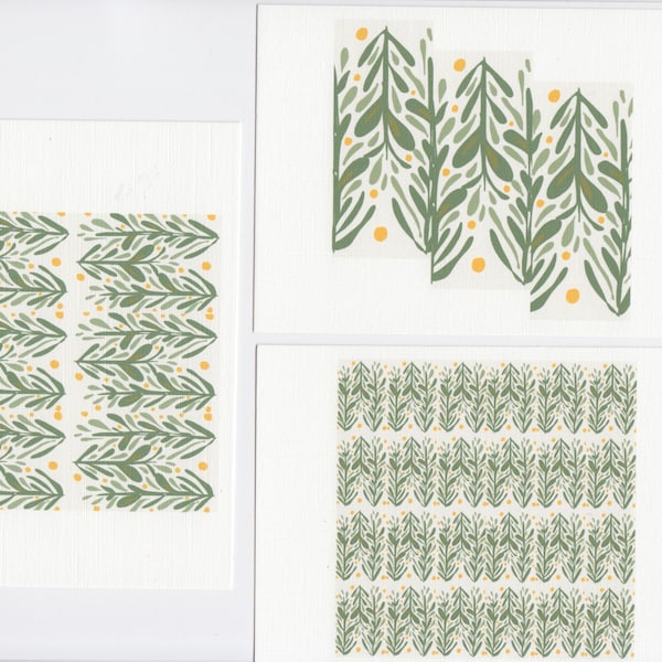 Postcard Set / Leaf Nature Inspired Mini Prints / A6 Scandinavian Modern Notecards