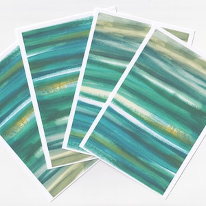 Postcard Set / Minimalist Green Mini Prints / A6 Scandinavian Modern Notecards