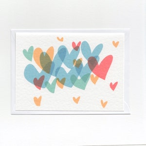Rainbow Heart Greetings Card / Valentines or Wedding Card