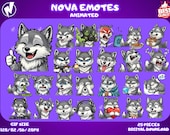 Animated Chibi wolf  Twitch Emotes, Streamer emotes, GIF Emotes, Funny Reaction  for Twitch, Discord, Kick, Digital Download, Streamer Emote